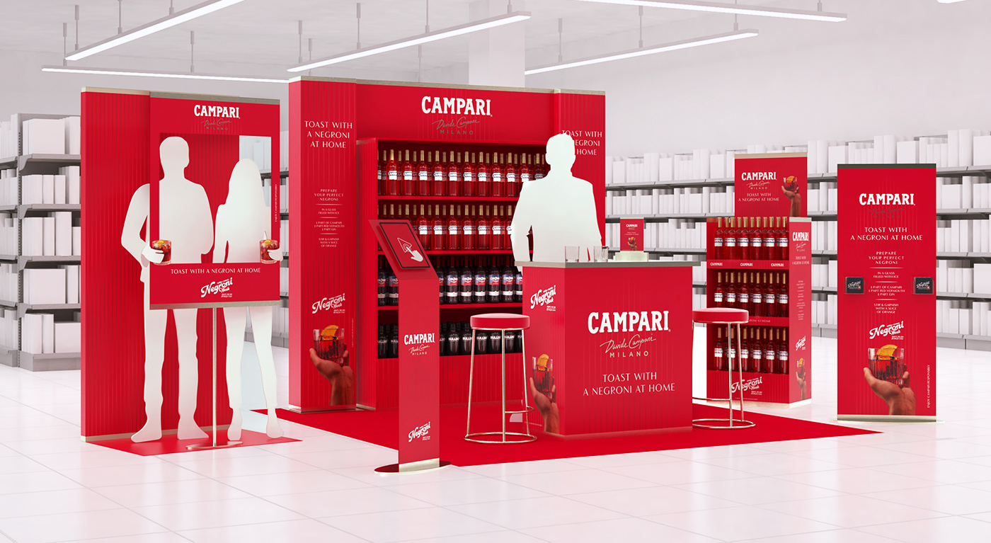 Campari Negroni week teatralizzazione in-store