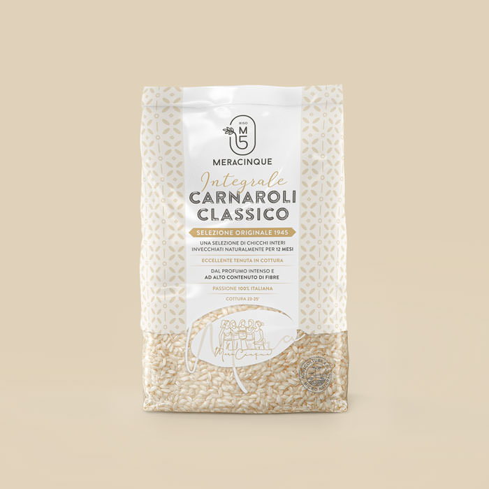 Packaging Meracinque riso carnaroli integrale